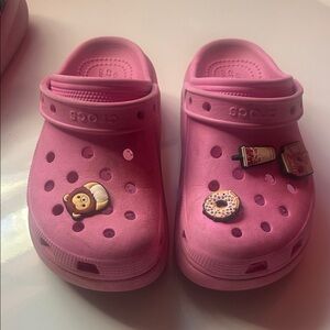 CROCS Kids Pink Clogs with Fun Charms